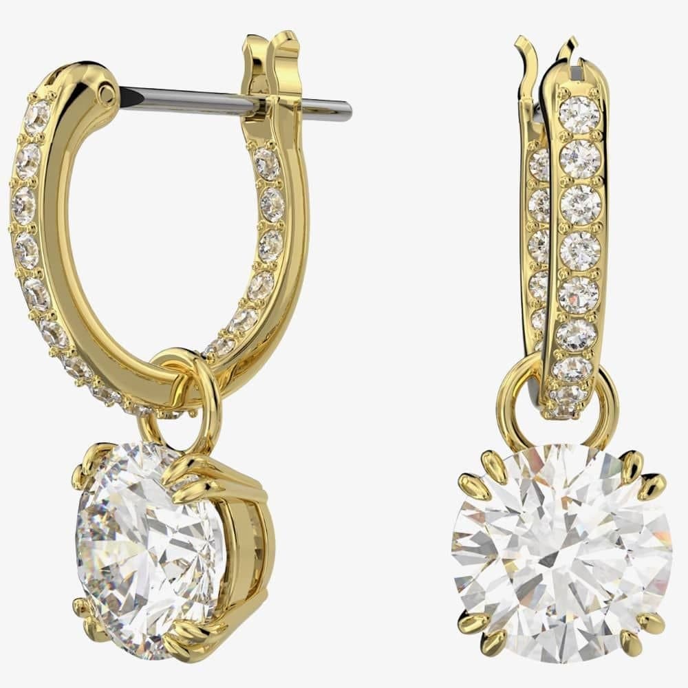 Swarovski Swarovski Women's Constella Gold Plated Hoop Dropper Earrings 5638802