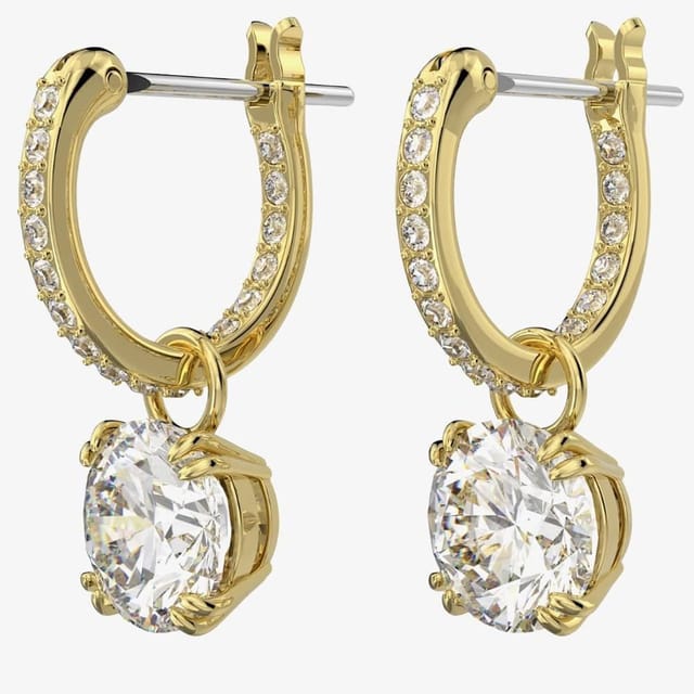 Swarovski Swarovski Women's Constella Gold Plated Hoop Dropper Earrings 5638802 - 2