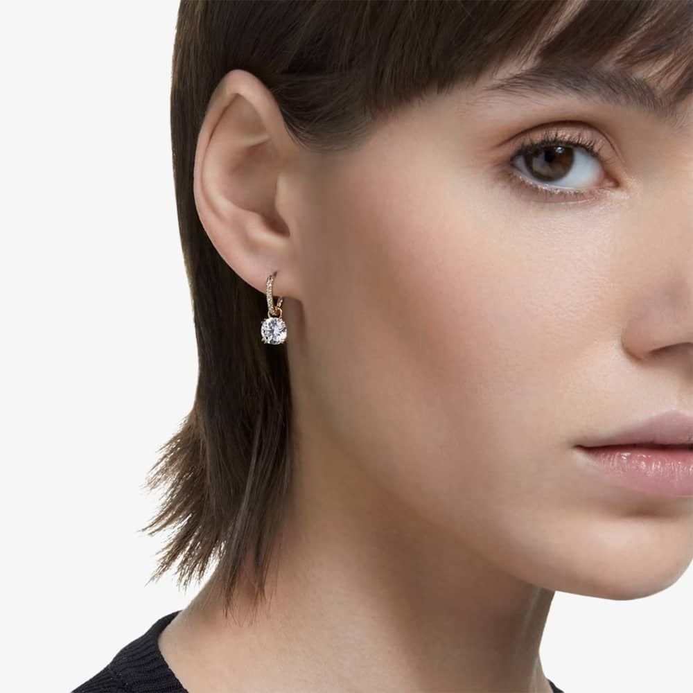 Swarovski Swarovski Women's Constella Gold Plated Hoop Dropper Earrings 5638802 - 4
