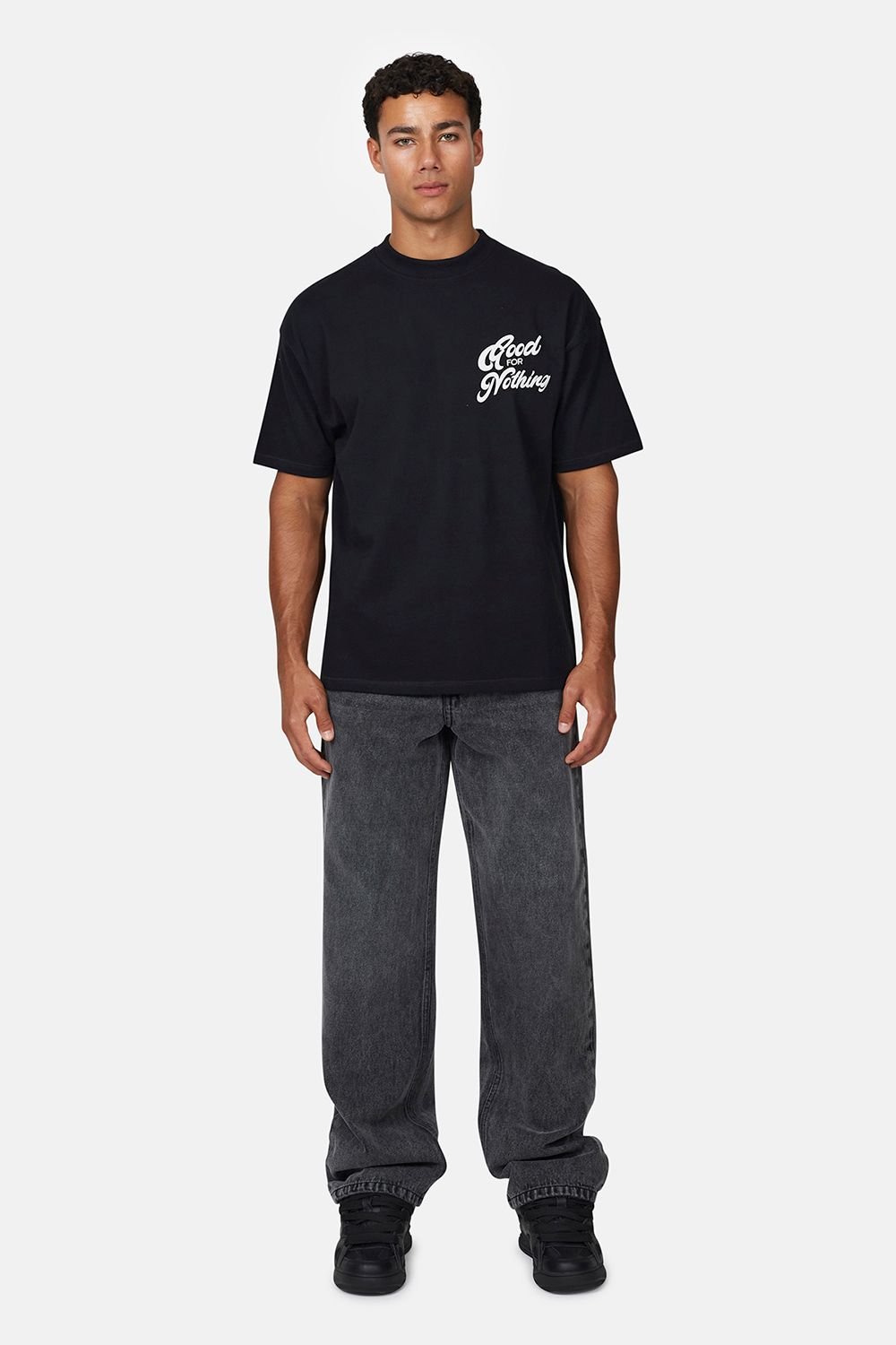 Good For Nothing Good For Nothing Men's Baggy Vintage Wash Denim Jeans in Grey - 2