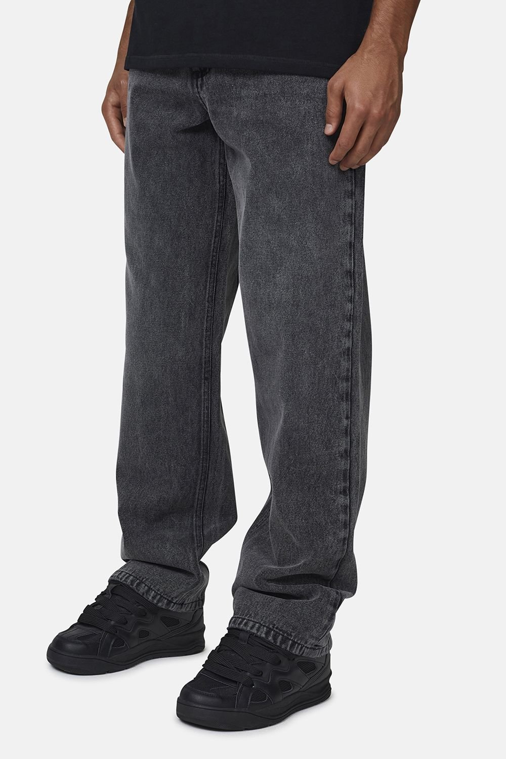 Good For Nothing Good For Nothing Men's Baggy Vintage Wash Denim Jeans in Grey - 3