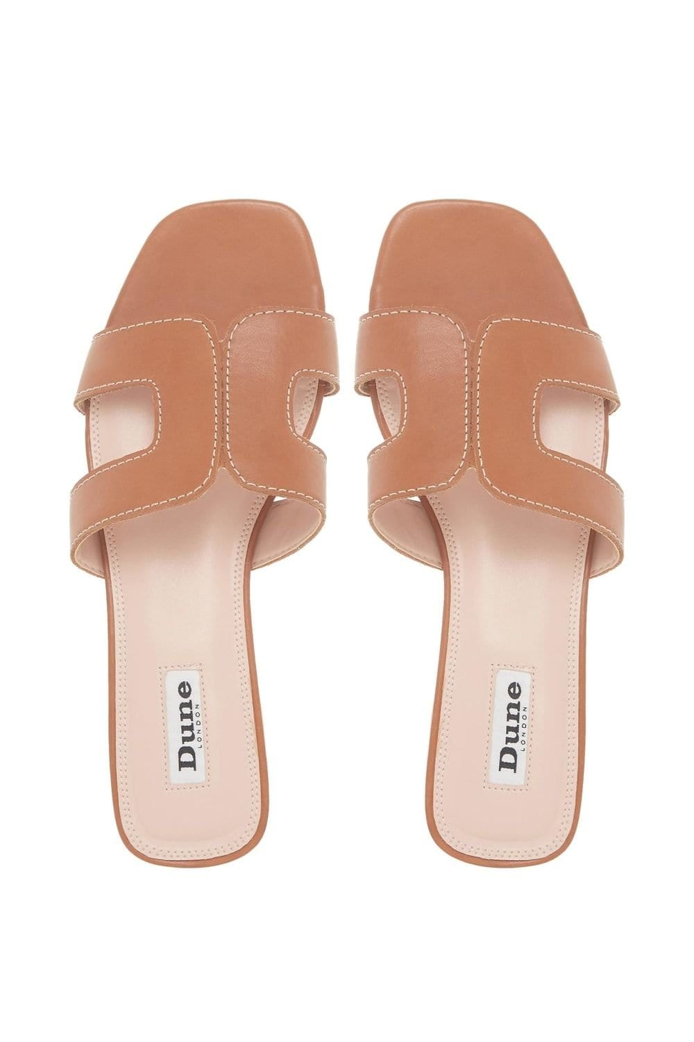 Dune London Dune London Women's 'Loupe' Leather Sliders in Brown - 4