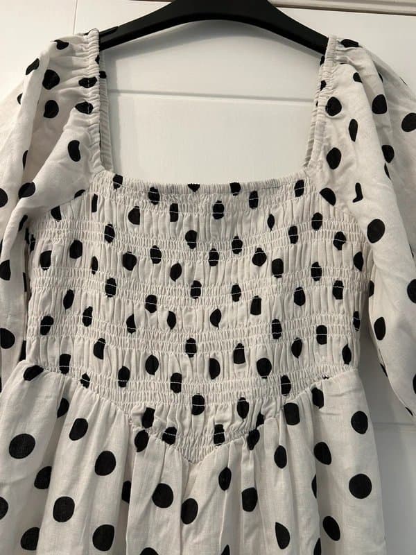 ASOS Design Bnwt ASOS Design polka dot ruched front cropped leg jumpsuit size 8