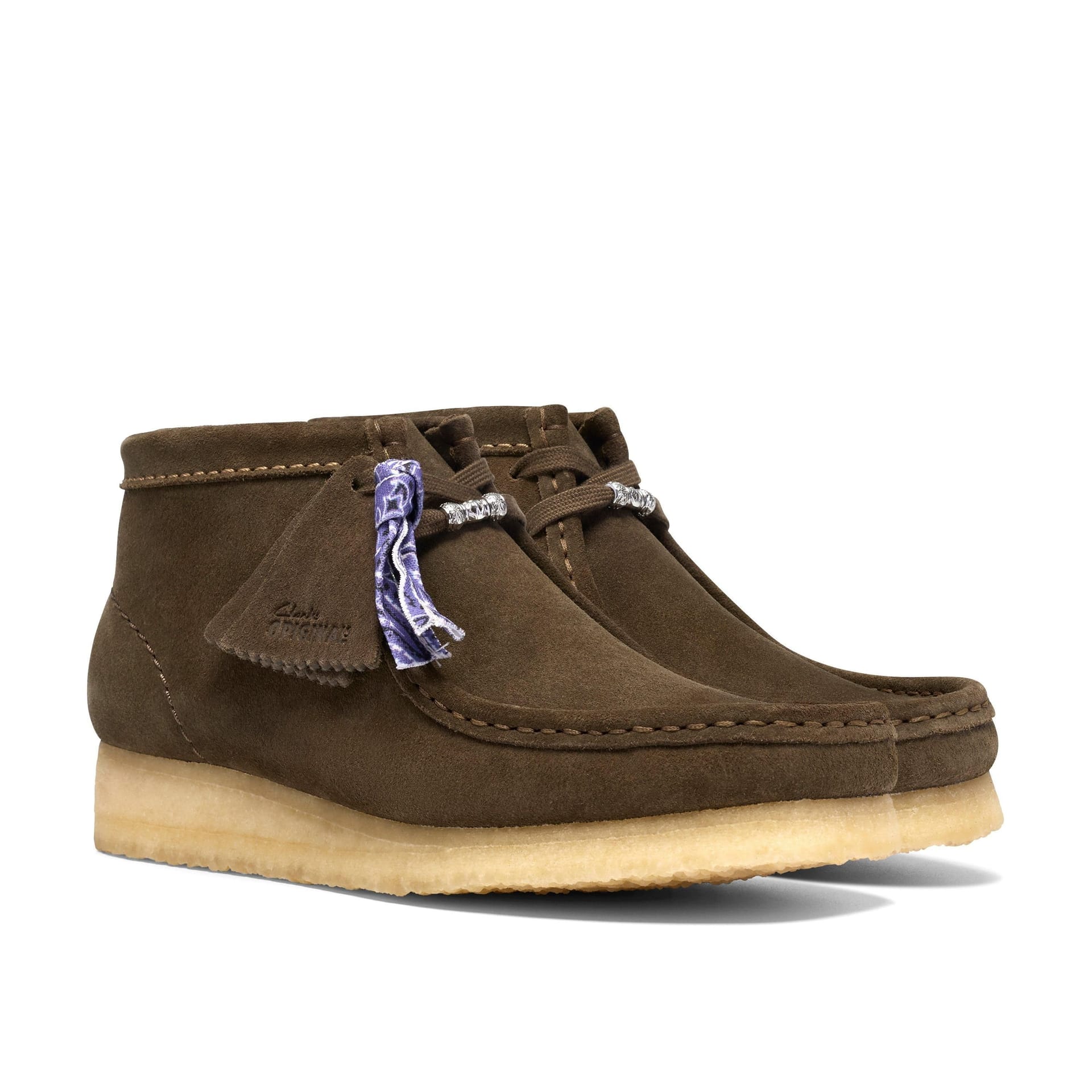 Clarks Clarks Women's Wallabee Boot Dark Olive Suede Ankle Boots, Wallabee, Lace Up in Green - 4