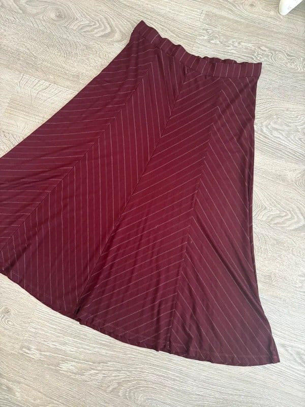 M&S Collection Burgundy A-Line Midi Skirt