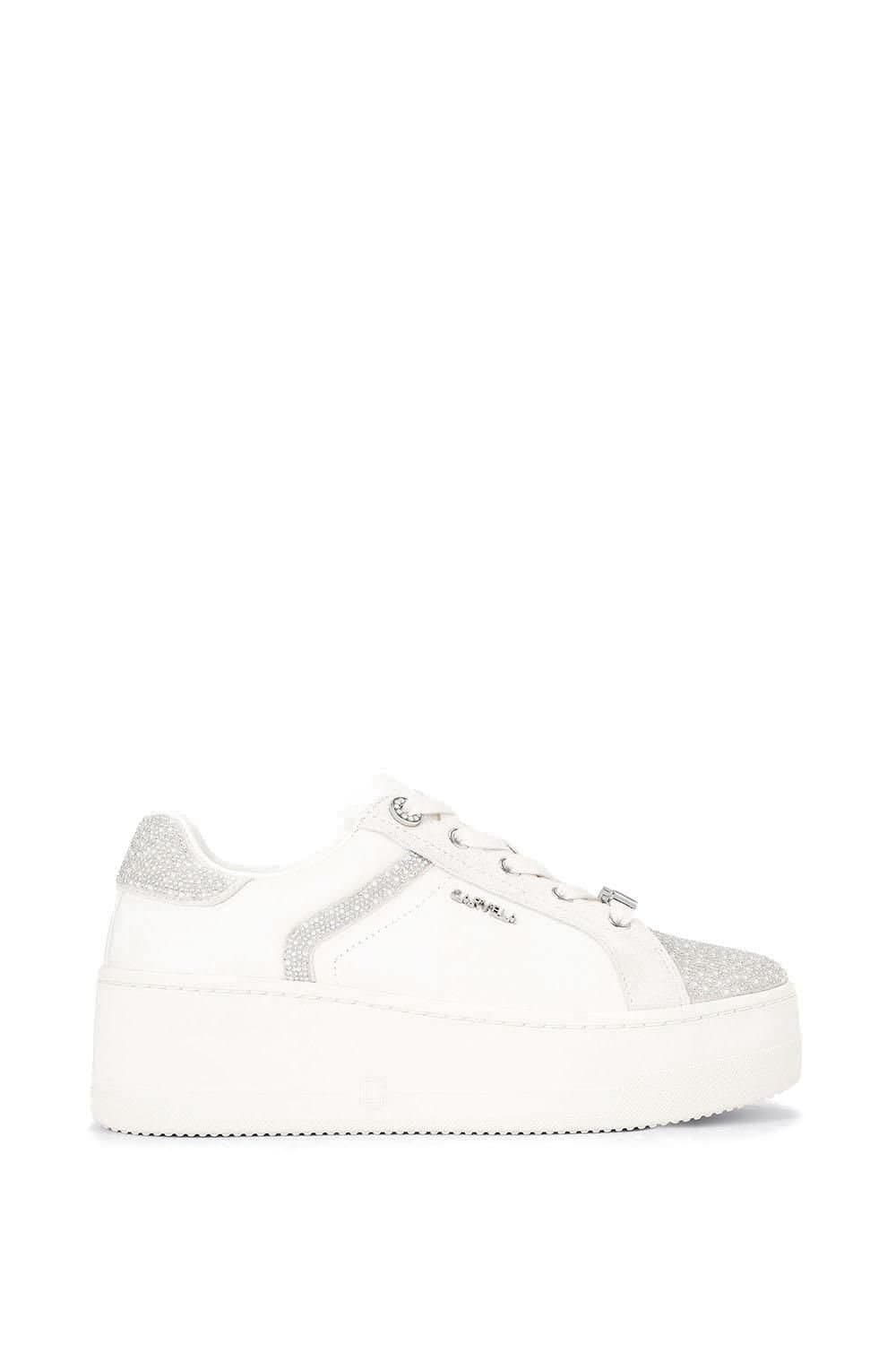 Carvela Carvela Women's 'Perenne Jewel Trainer' Leather Trainers in White