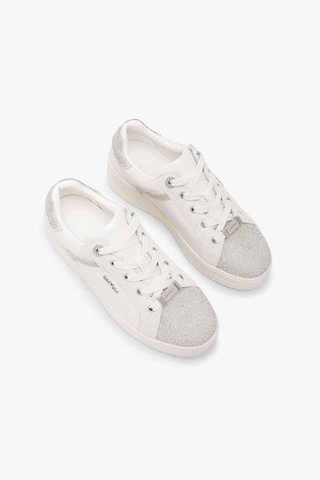 Carvela Carvela Women's 'Perenne Jewel Trainer' Leather Trainers in White - 2