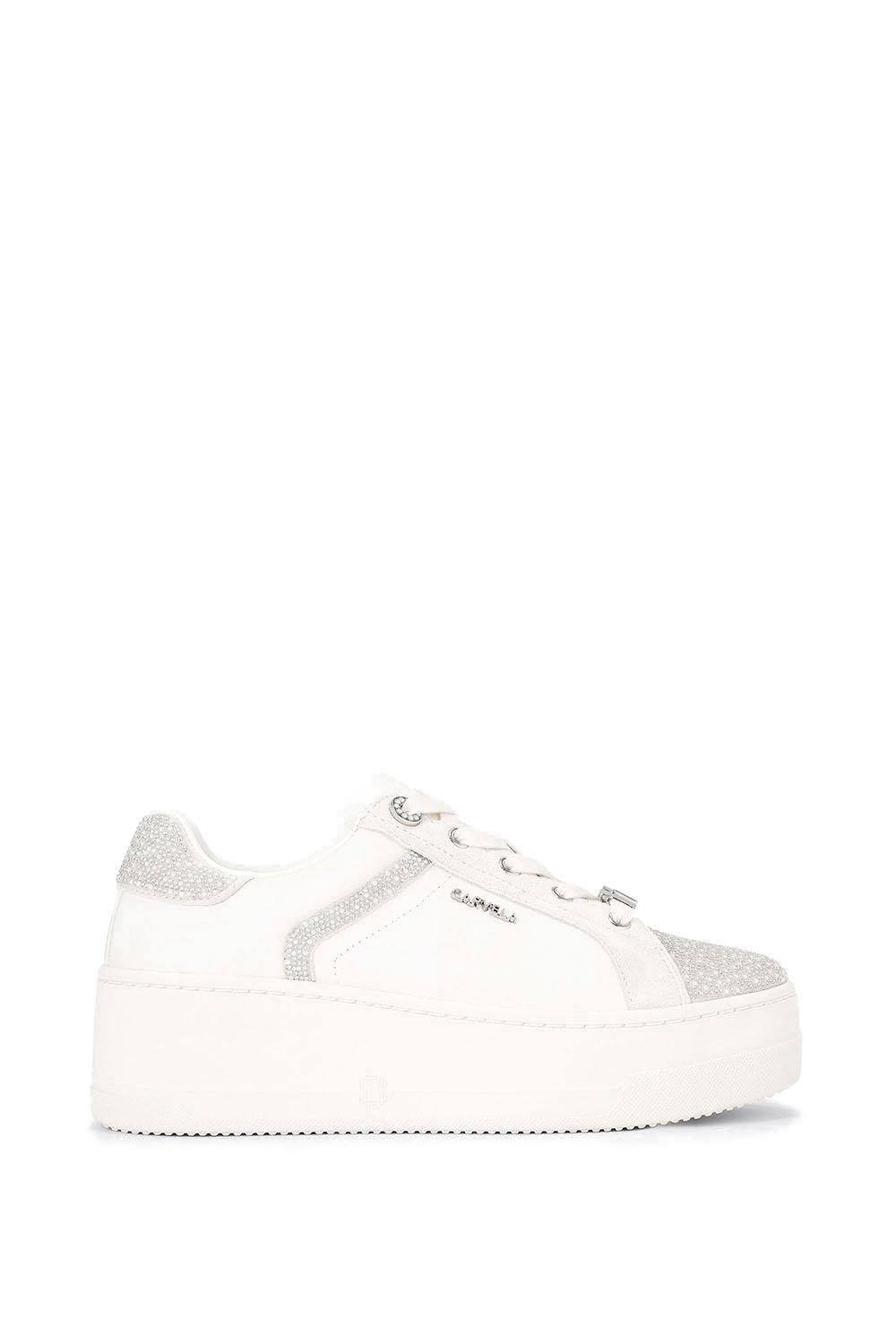 Carvela Carvela Women's 'Perenne Jewel Trainer' Leather Trainers in White - 3