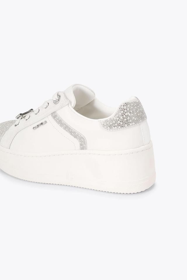 Carvela Carvela Women's 'Perenne Jewel Trainer' Leather Trainers in White - 3