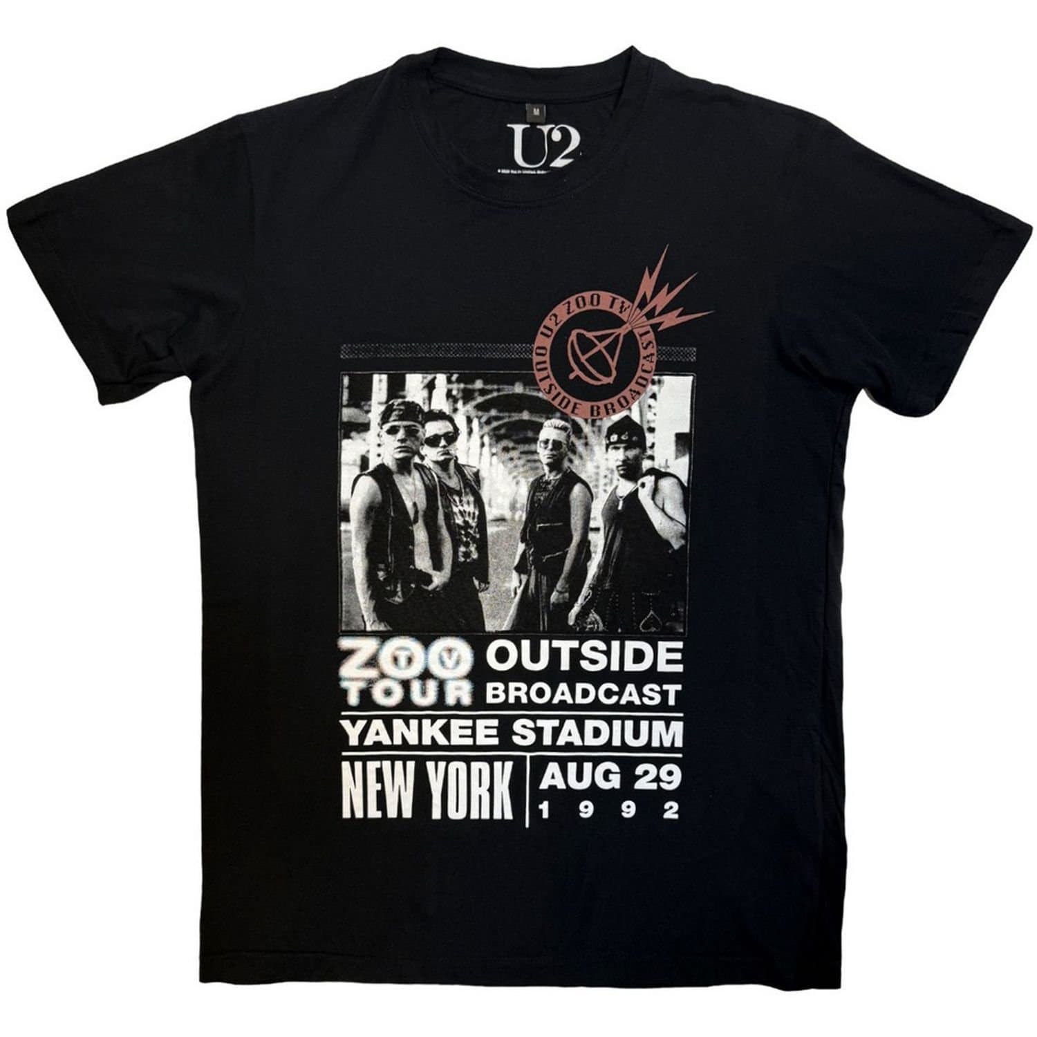 U2 U2 Men's Zoo TV Tour NY Poster 08.29.92 T-Shirt in Black