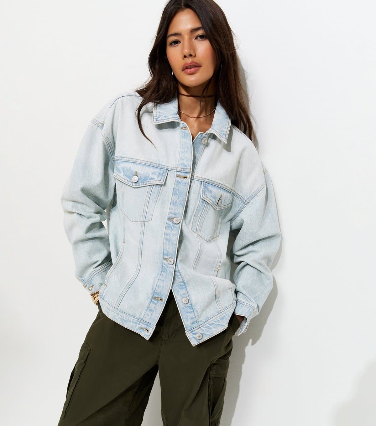 New Look Women's Light Blue Oversized Denim Jacket New Look
