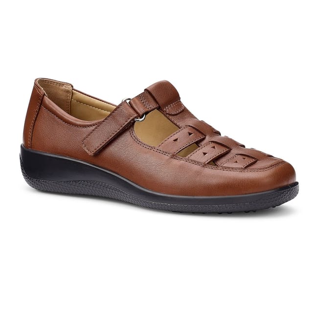 Hotter Hotter Women's Wide Fit 'Teagan' Fisherman Style Shoes in Tan - 2