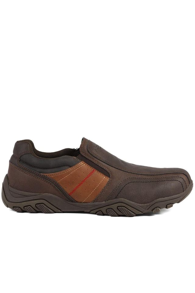 Pavers Pavers Men's Wide Fit Cushioned Slip On Shoes in Brown - 2