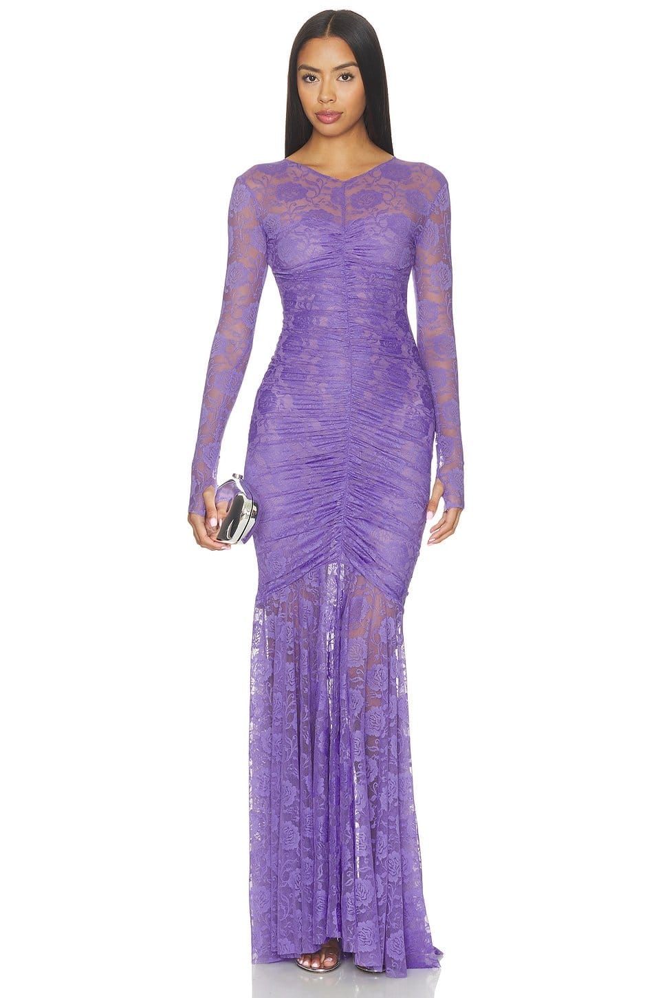revolve Long Sleeve V Neck Fishtail Gown - 1