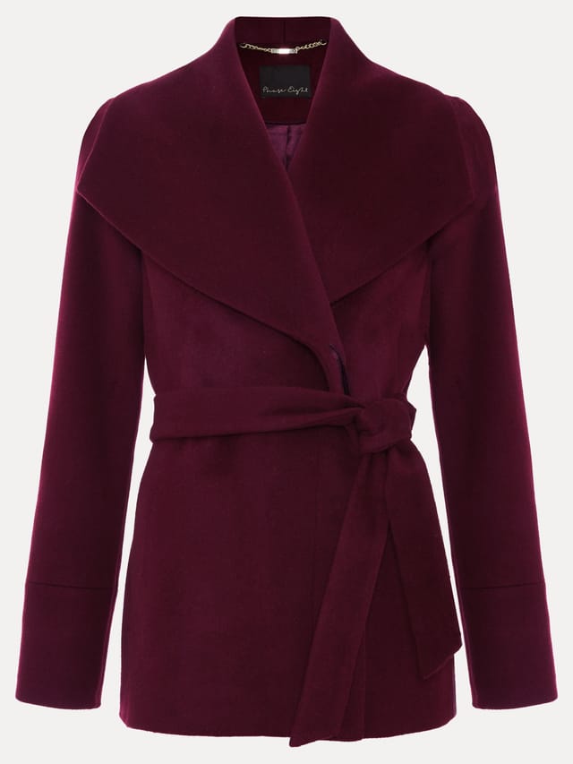 Phase Eight Phase Eight Women's Nicci Long Sleeve Short Coat in Wine - 2