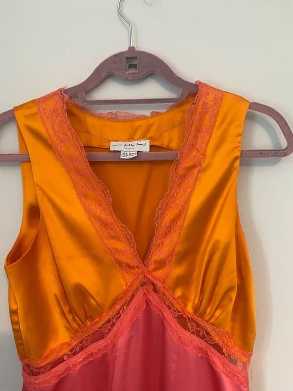 Never Fully Dressed Never fully dressed orange and pink silk dress