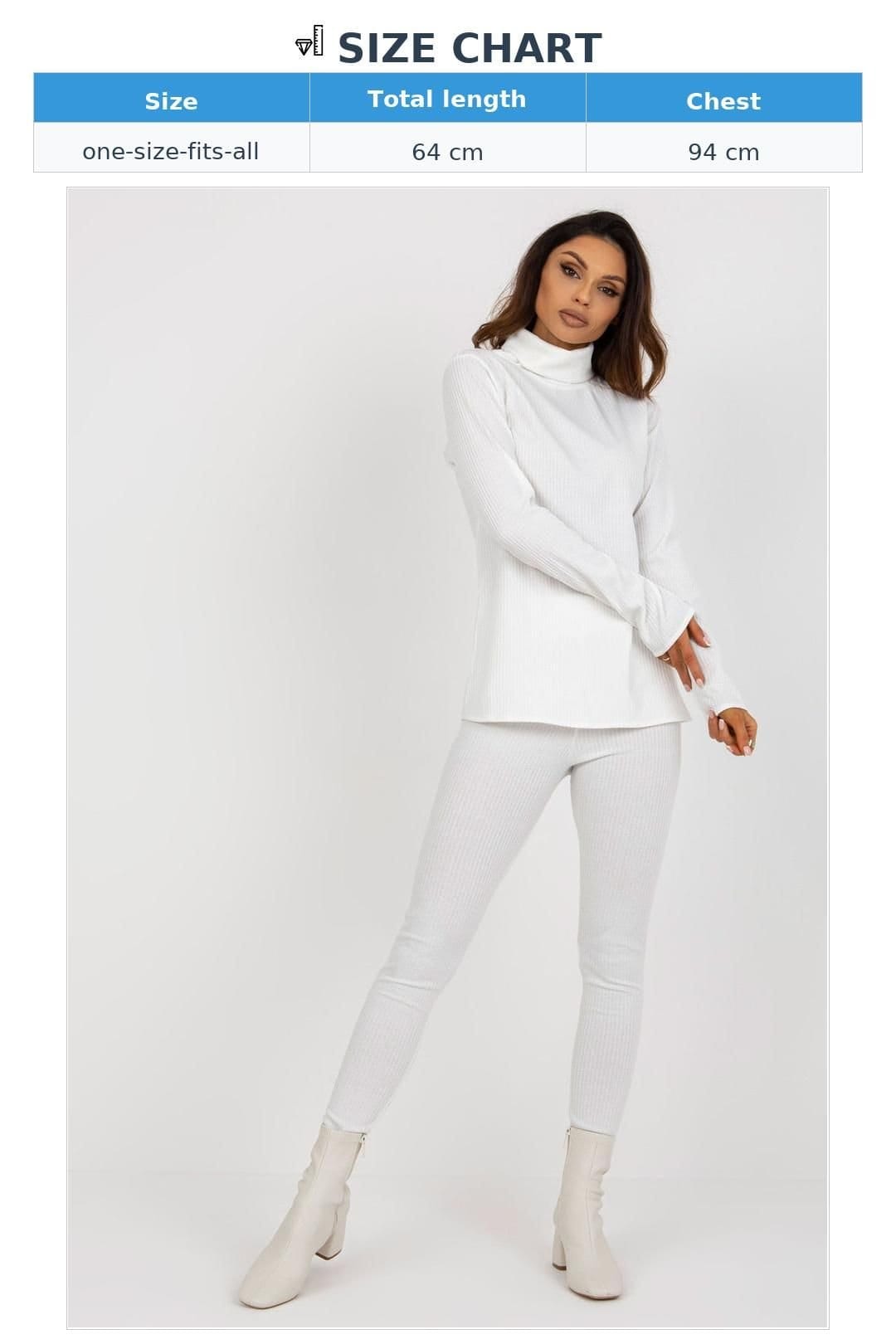 Love Lace Love Lace Women's Ribbed Turtleneck Long Sleeve Blouse Style 176470 in White - 4