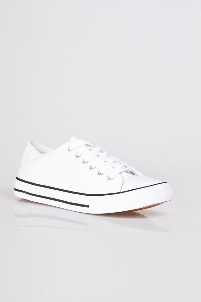 KRISP KRISP Men's Mens Classic Low Top Trainers in White - 2