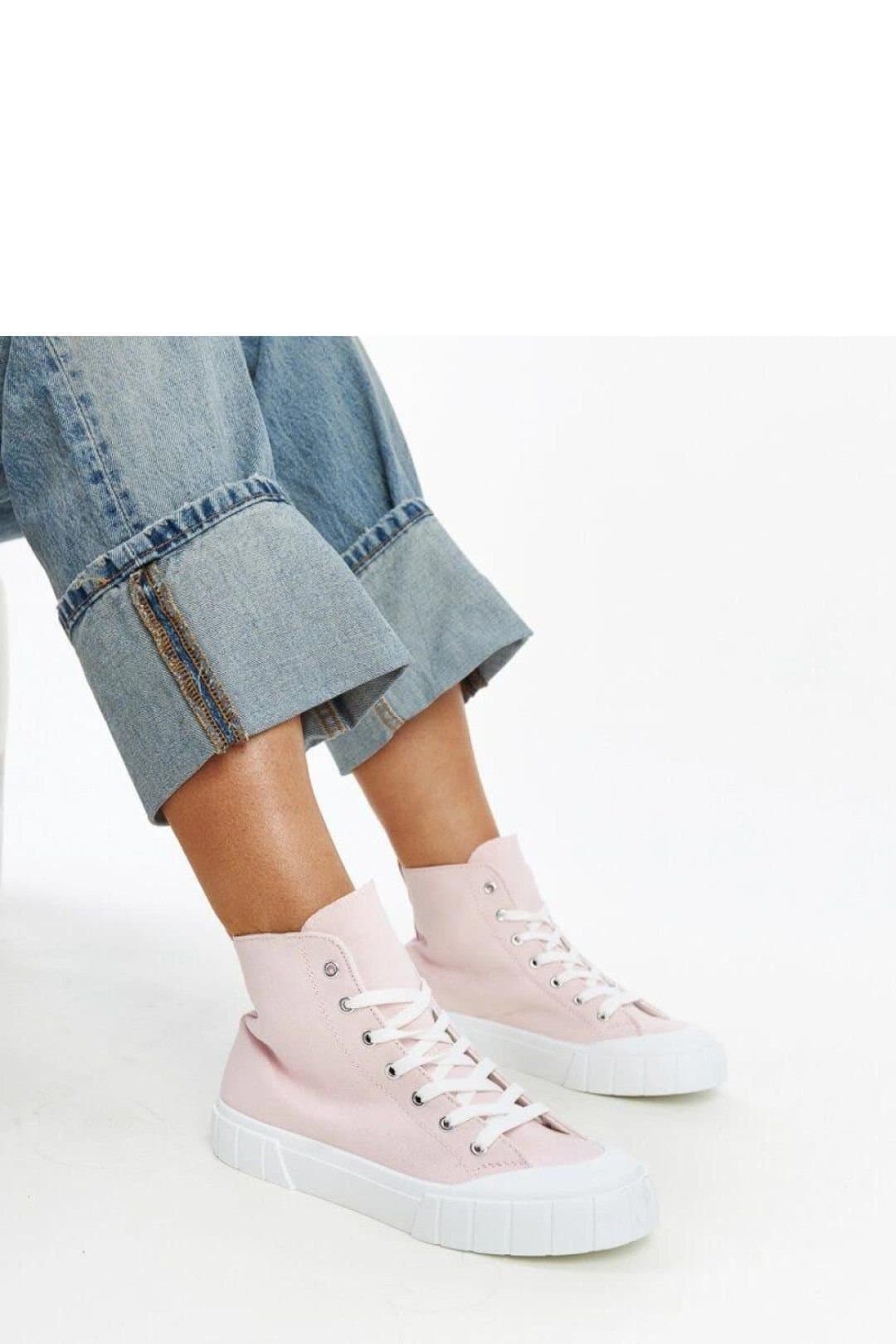 Love Lace Love Lace Pink High Top Sneakers with Laced Fabric Upper