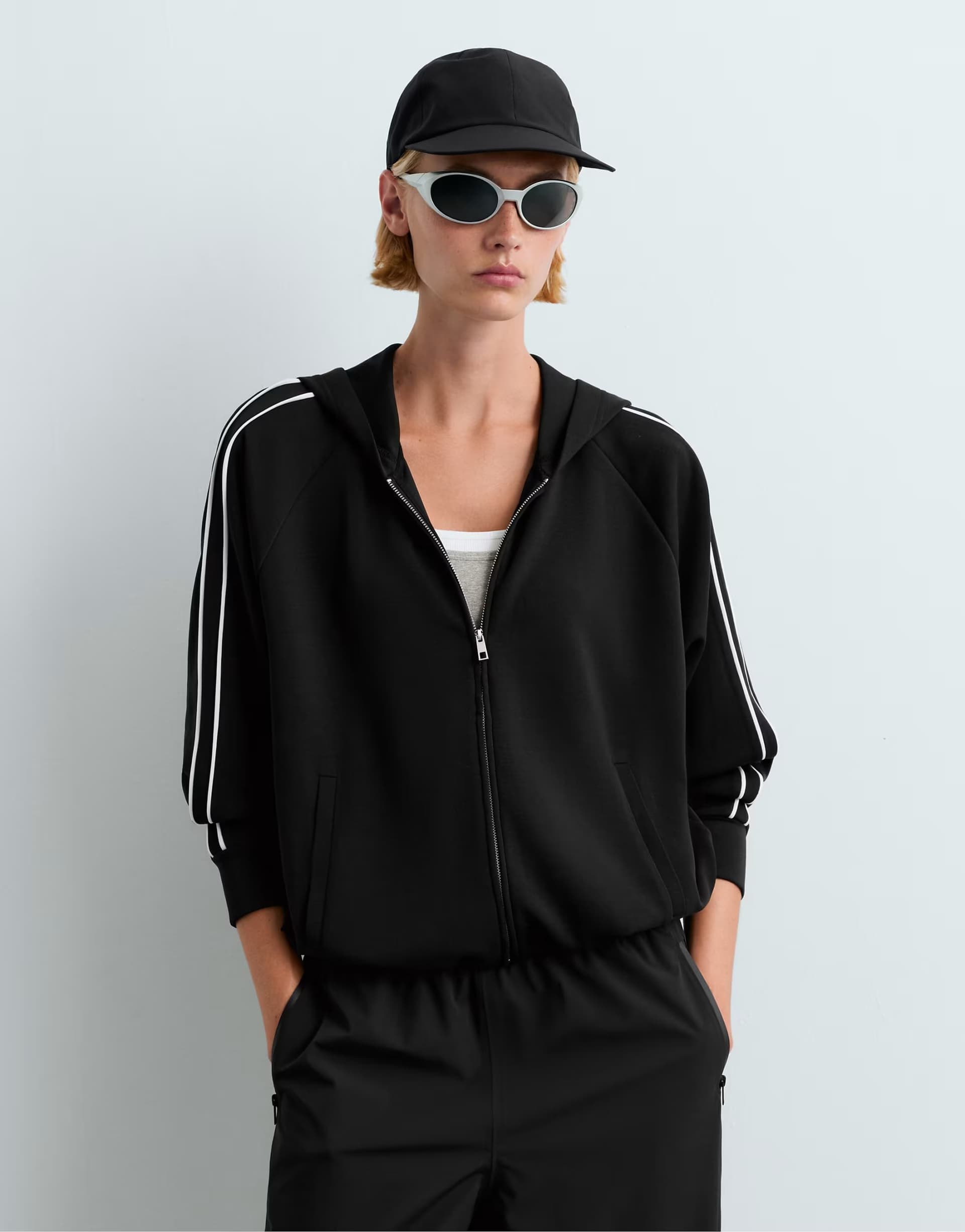 ASOS OYSHO Hooded modal jacket in black