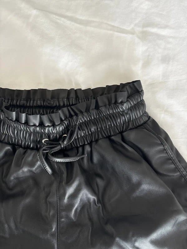 ASOS ASOS tie waist faux leather shorts