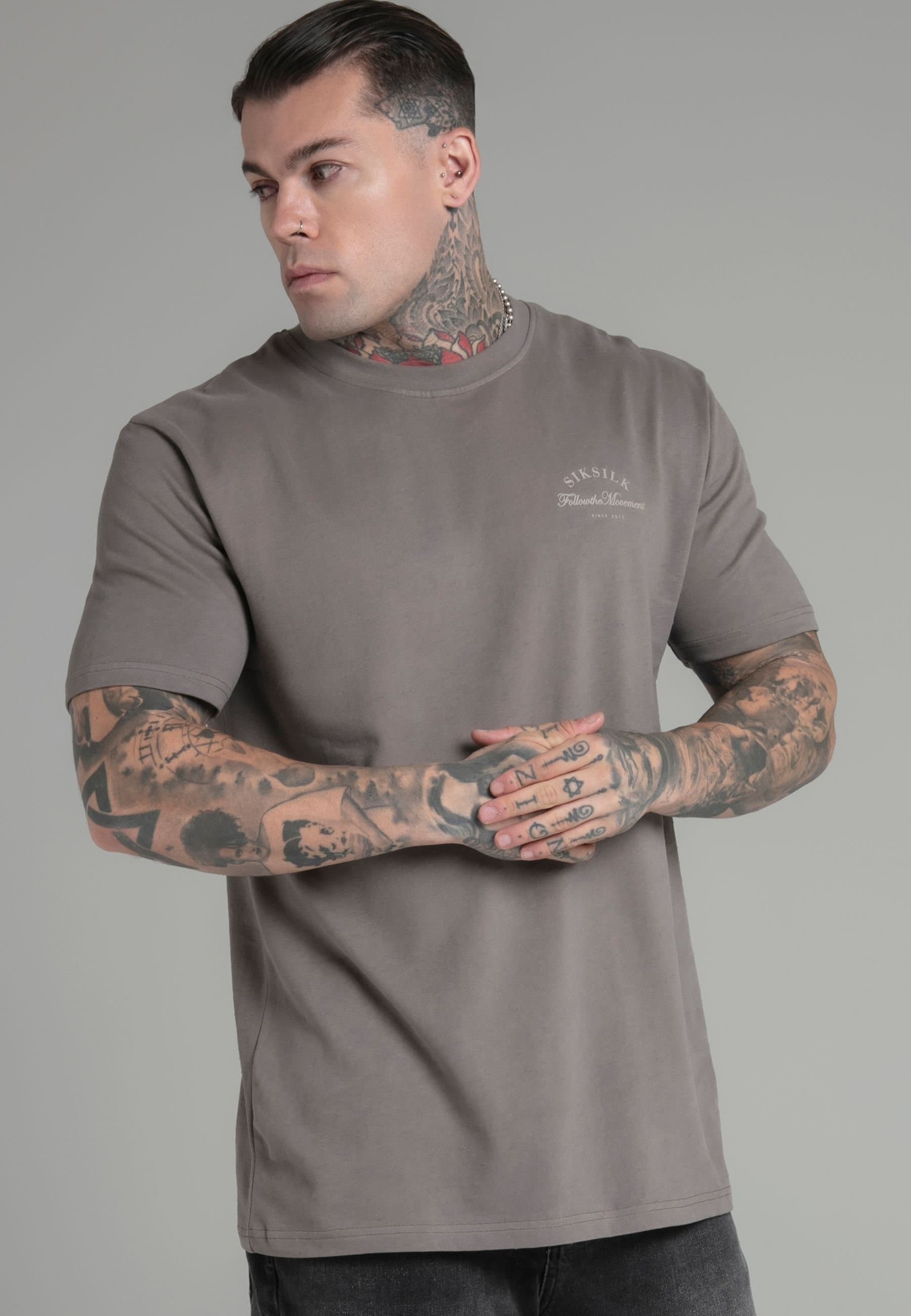 SikSilk SikSilk Men's Graphic T-Shirt in Brown