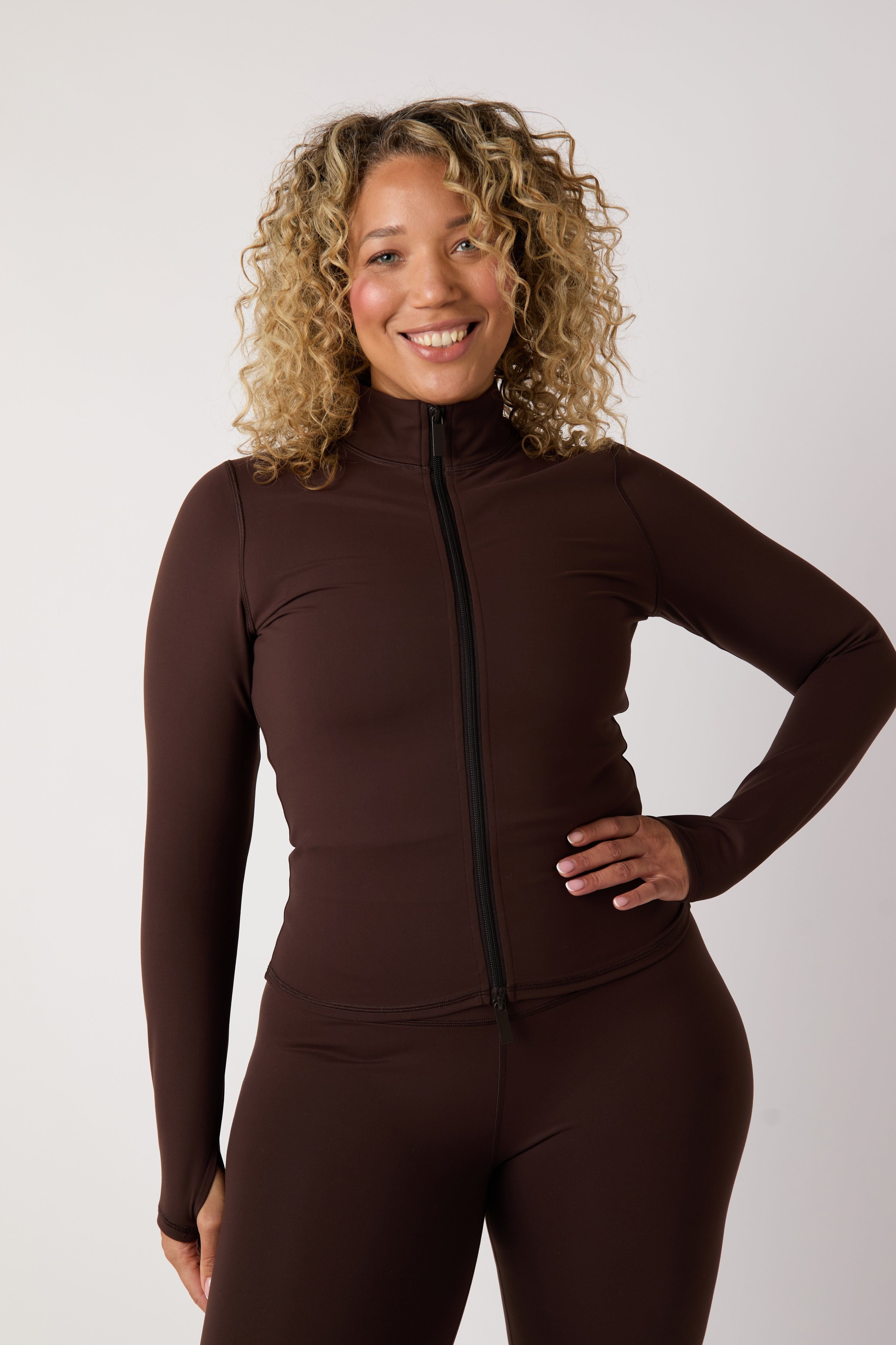 Asquith London Asquith London Women's ASQ Zip Thru Jacket in Brown - 2