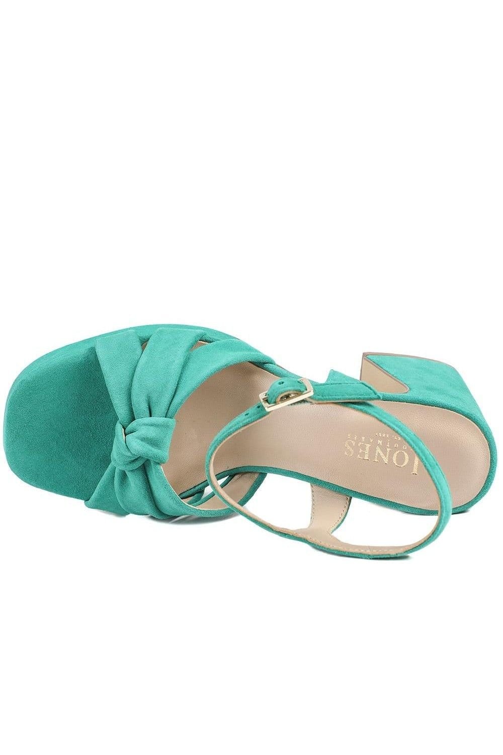 Jones Bootmaker Jones Bootmaker Women's Gloriana Block Heel Leather Buckled Sandals in Green - 4