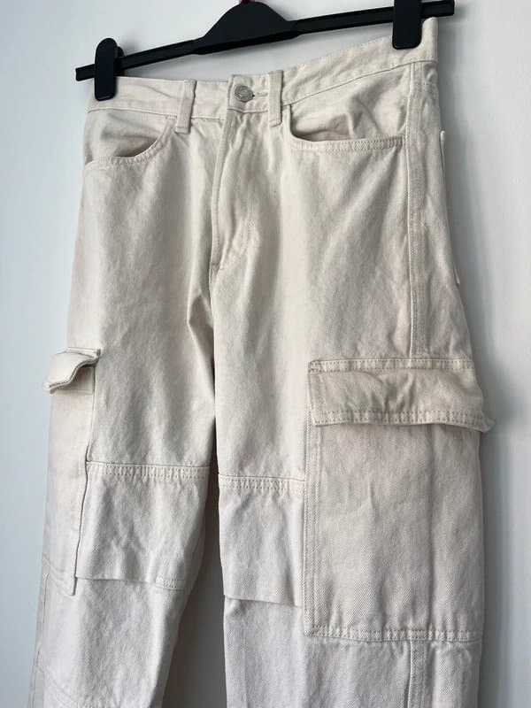 Bershka Bershka denim white cargo pants