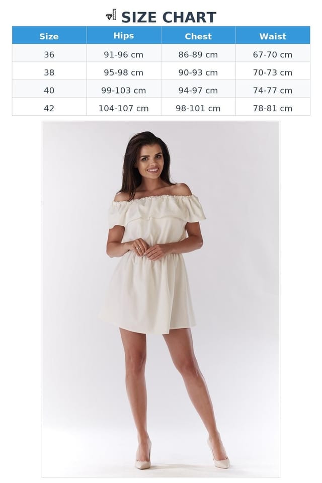 Love Lace Love Lace Women's Summer Romantic Frill Shoulder Dress in Beige - 2