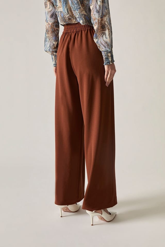 James Lakeland James Lakeland Women's Rust Wide Leg Suit Trousers in Brown - 2
