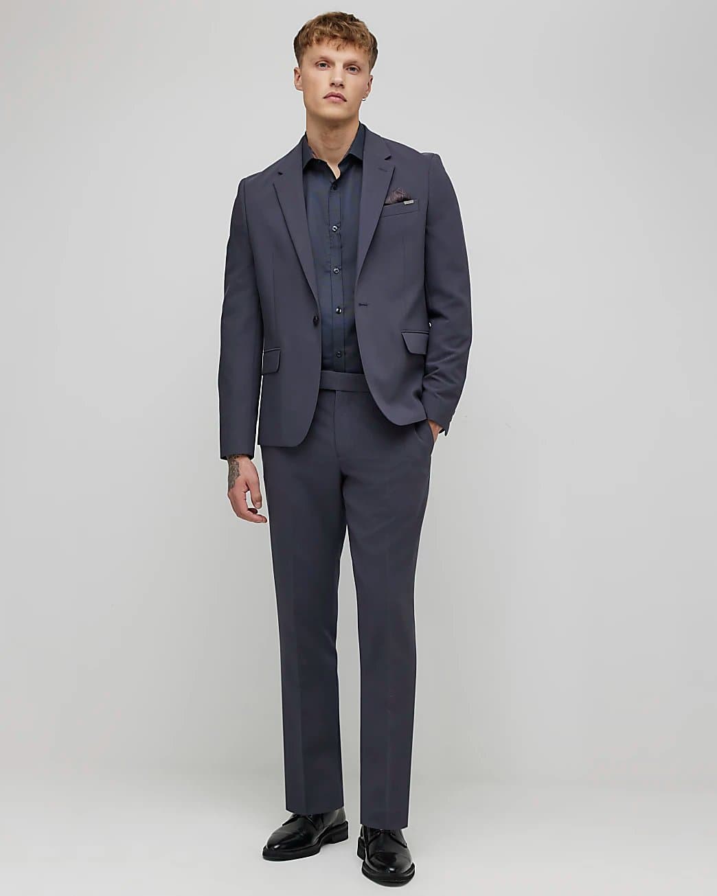 River Island Mens River Island Blue Skinny Fit Suit Trousers