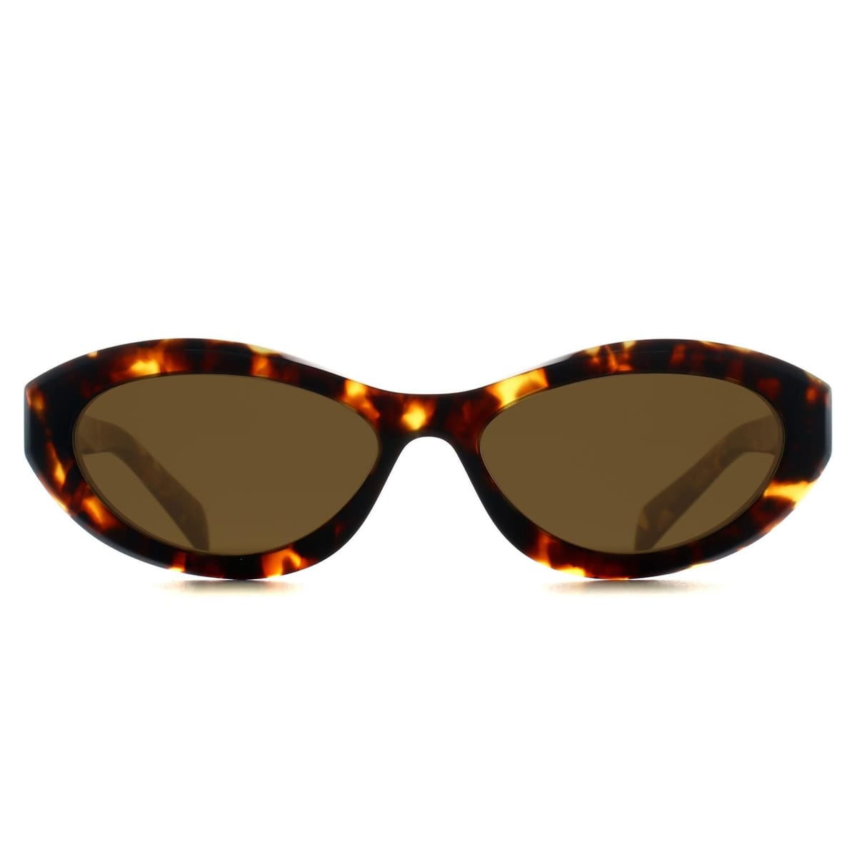 Prada Prada Women's Oval Honey Tortoise Dark Brown PR26ZS - 1