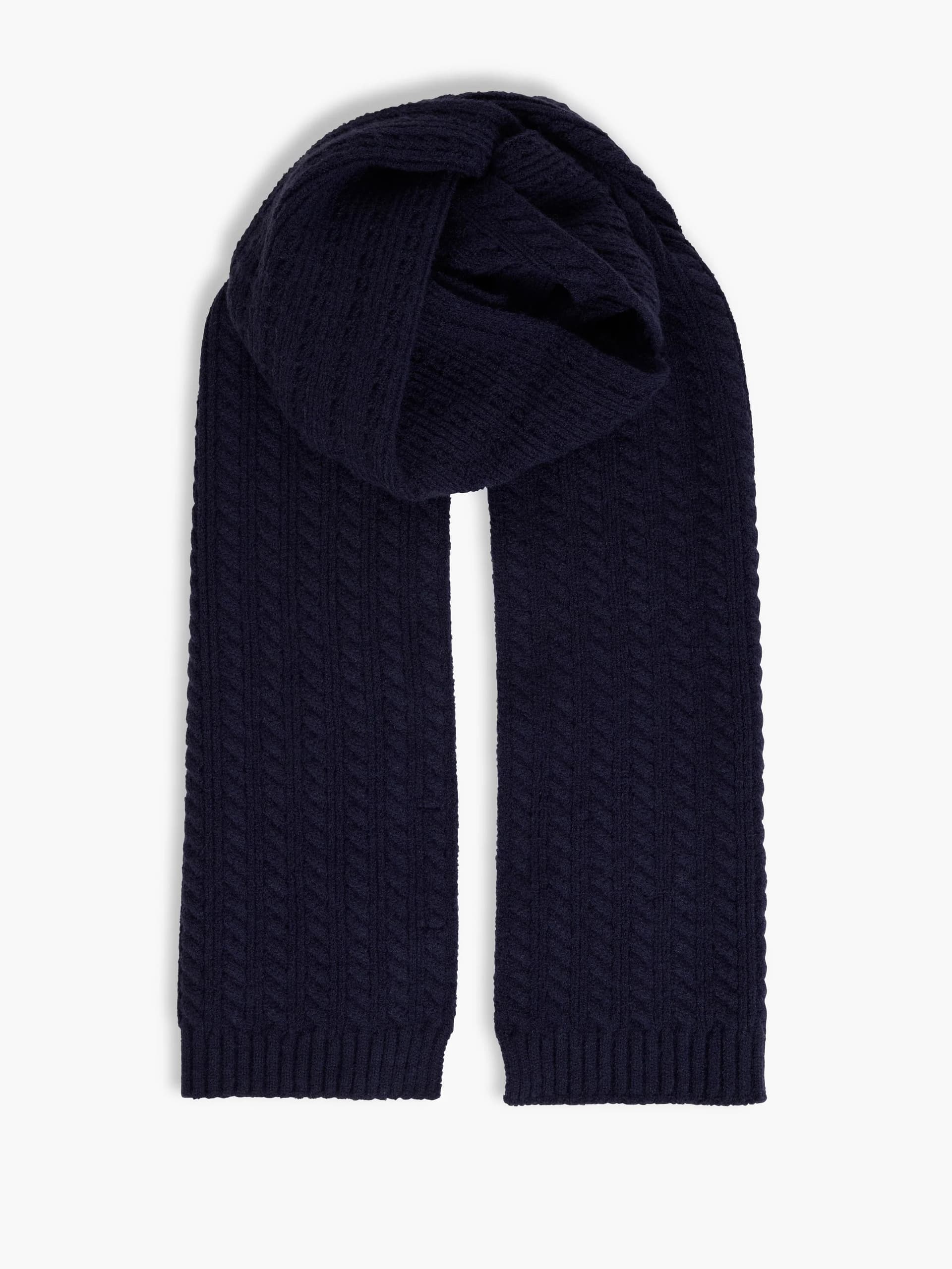 French Connection French Connection Navy Blue Cable Knit Scarf