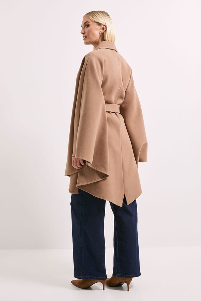 Wallis Wallis Women's Principles by Cape Belted Coat in Camel - 3