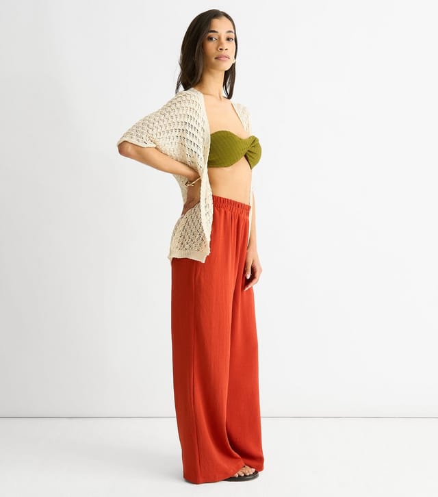 Gini London Women's Cream Short Sleeve Crochet Cardigan Gini London New Look - 3