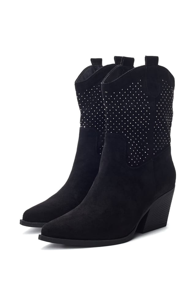 b.soleful b.soleful Women's 'Gailaen' Alcantara Heeled Boots in Black - 2