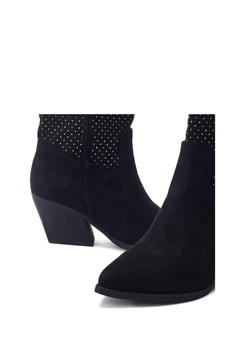 b.soleful b.soleful Women's 'Gailaen' Alcantara Heeled Boots in Black - 4