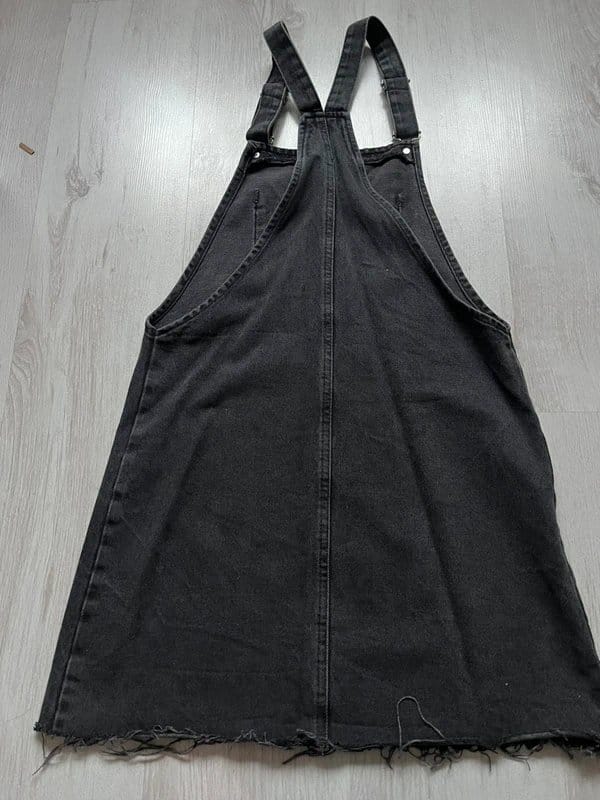 Denim Co Black Floral Denim Pinafore Dress