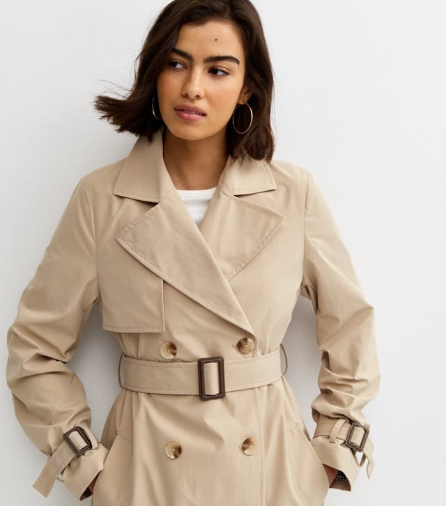 New Look Women's Stone Double Breasted Belted Trench Coat New Look - 3