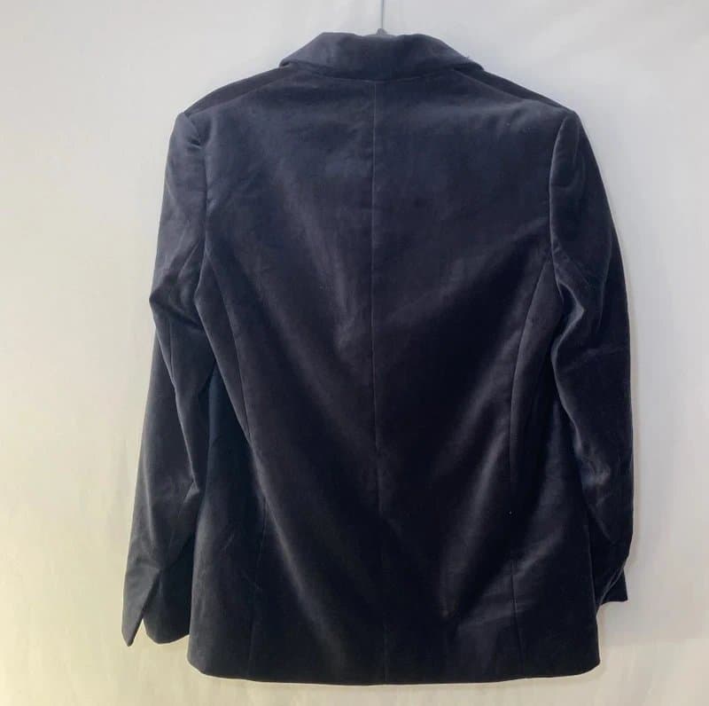 COS Cos Womens Velvet Regular Fit Double-Breasted Blazer Blue Velvet Size 8 EU 36