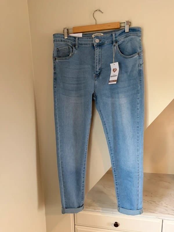 Redseventy Red Seventy Blue Light Wash High-Waisted Skinny Jeans EU Size 46 UK Size 16 New