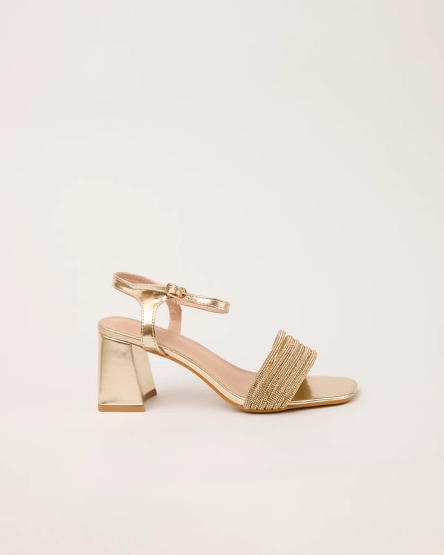 Blue Vanilla Diamante Front Small Healed Sandals - 2