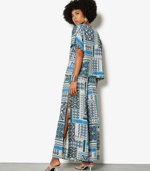Apricot Women's Blue Scarf Print Side Split Trousers Apricot New Look - 2