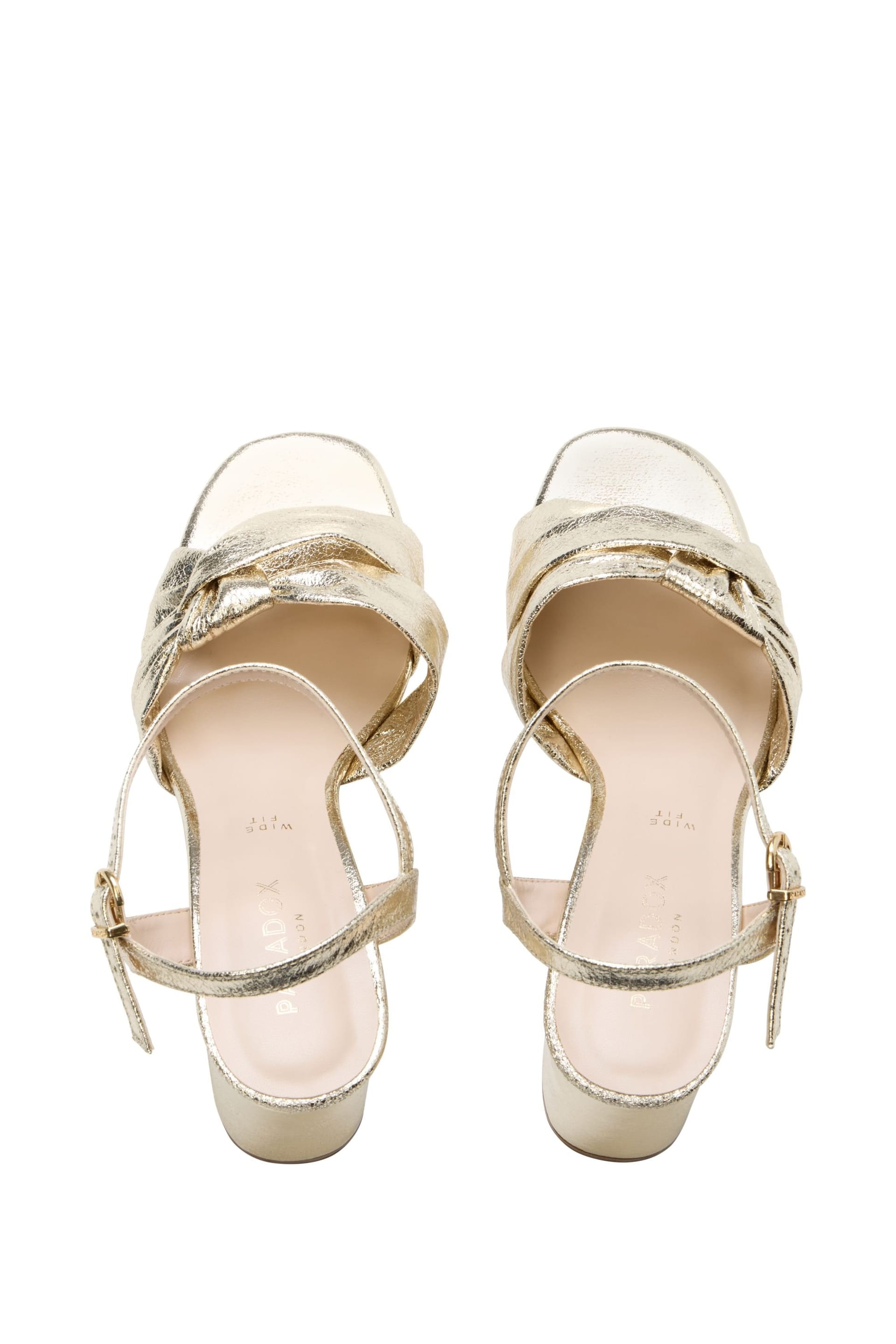 Paradox London Paradox London Women's Nola' Wide Fit Block Heel Platform Sandals in Gold - 4