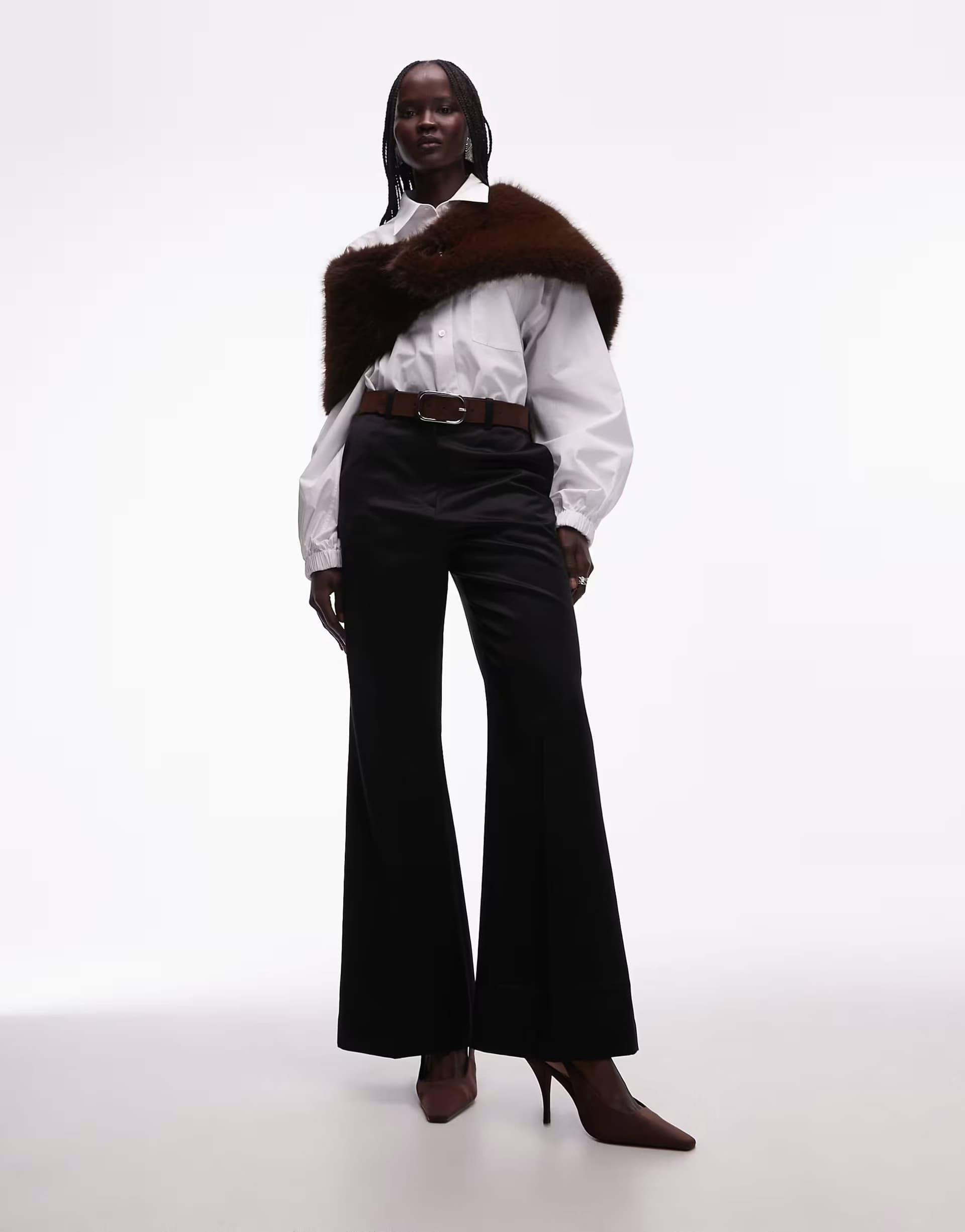 ASOS & Other Stories tailored flared trousers in black