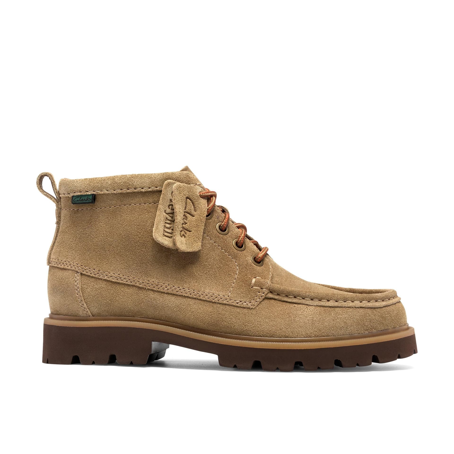 Clarks Clarks Men's Cleyhill Hi Dark Sand Suede Ankle Boots, Lace Up in Beige