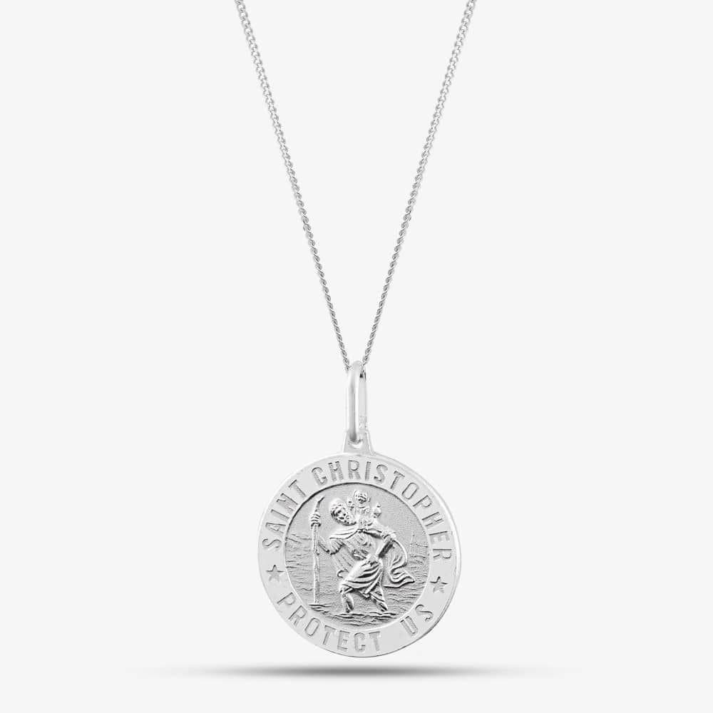 T.H.Baker T.H.Baker Women's Silver Heavy St Christopher Pendant 8.61.8199