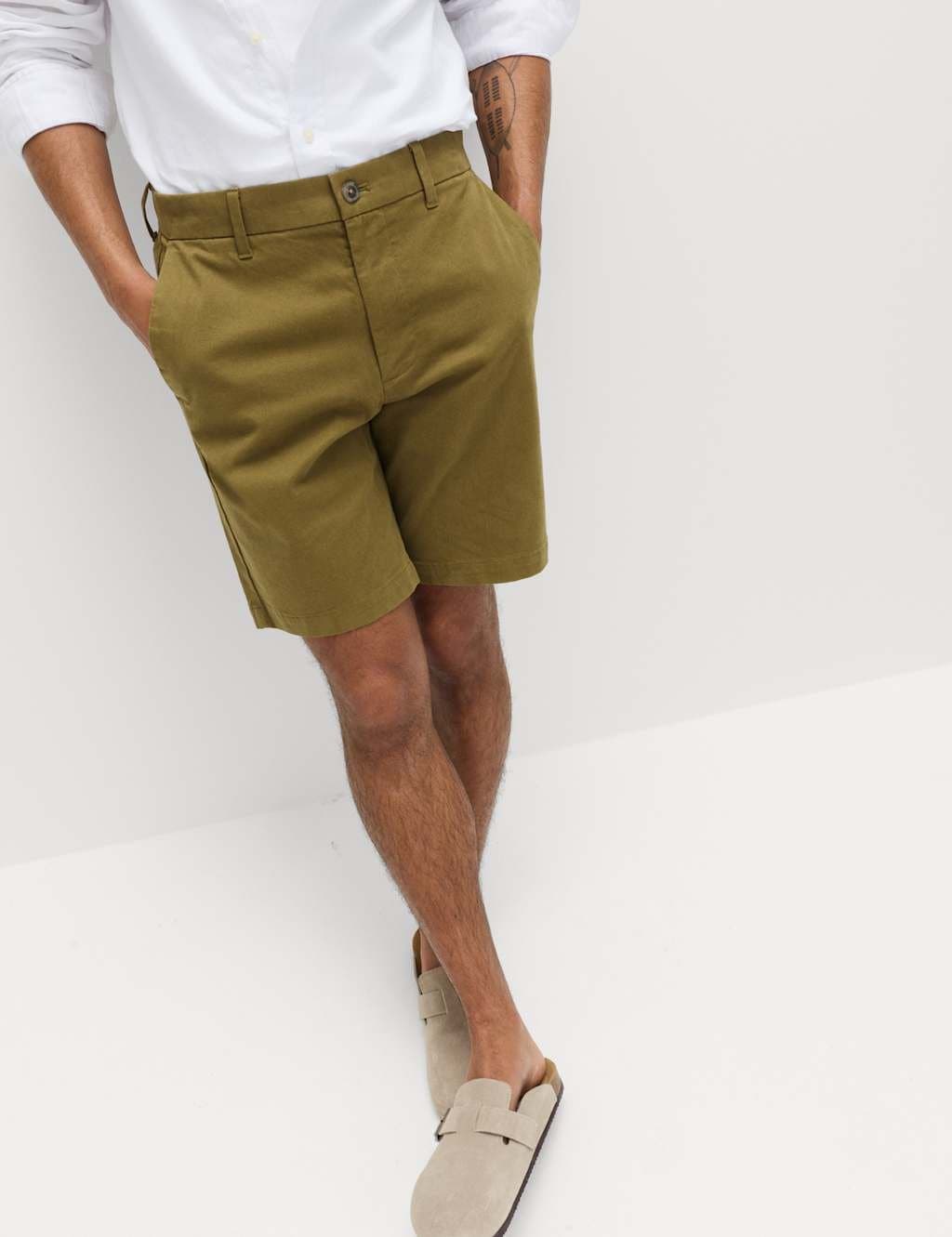 Marks & Spencer M&S Olive Regular Fit Stretch Chino Shorts