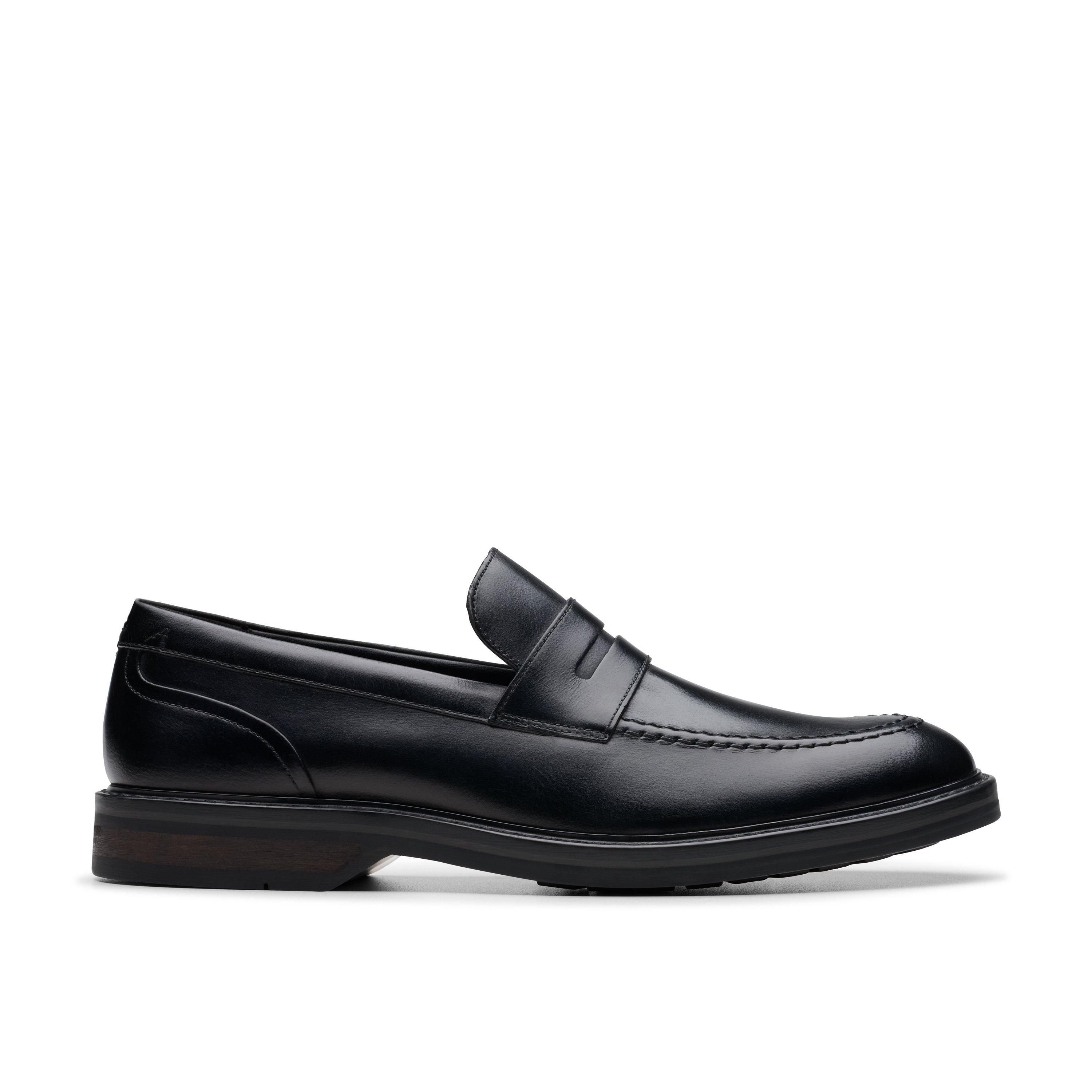 Clarks Clarks Men's Aldwin Step Loafer Black Leather Loafers, Slip Ons - 4